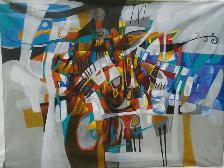 Malerei mit dem Titel "Sombras" von Leonardo Valencia, Original-Kunstwerk, Acryl
