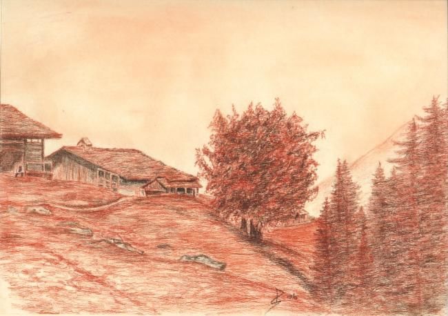 Drawing titled "Le Buet_Mont Blanc" by Articswan, Original Artwork, Other