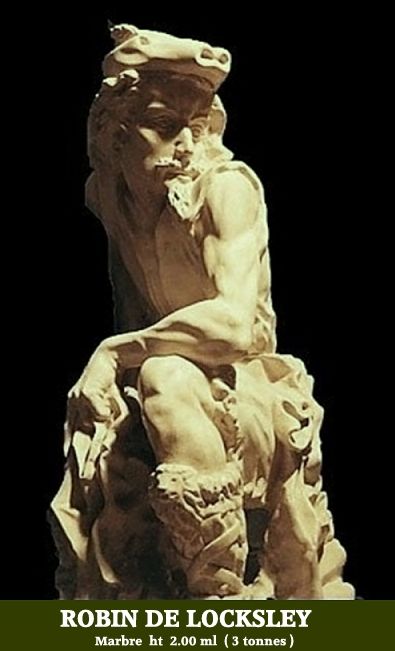 Skulptur mit dem Titel "ROBIN DE LOCKSLEY9" von Adonis Charles, Original-Kunstwerk, Stein