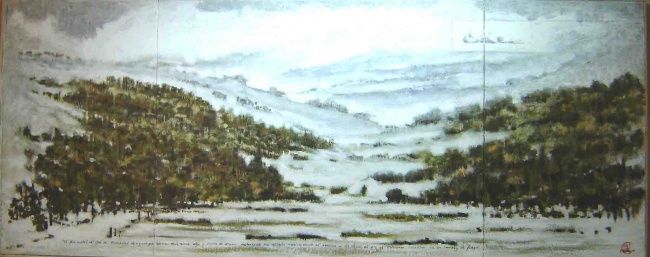 Malerei mit dem Titel "Curarrehue Nevado" von Cravero, Original-Kunstwerk, Andere
