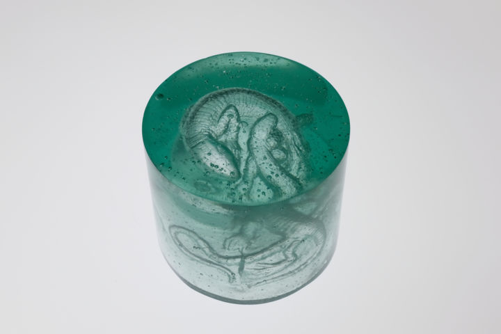 Sculpture titled "Pate De Verre Cryst…" by Leonard Radu Chioveanu, Original Art, Glass