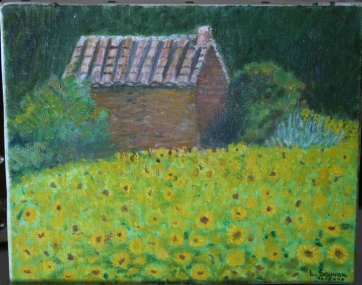 Painting titled "Maison" by Léone Sauvan, Original Artwork