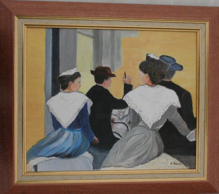 Painting titled "Balade en Arles" by Léone Sauvan, Original Artwork
