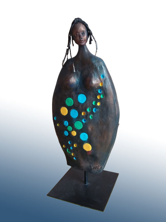Sculpture titled "ETHIOPIE" by Léone Digraci, Original Artwork, Ceramics