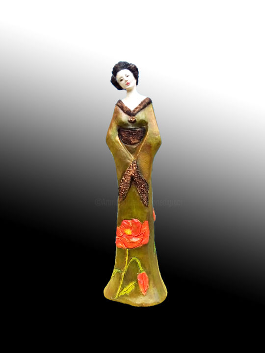 Sculpture titled "YUZU" by Léone Digraci, Original Artwork, Ceramics