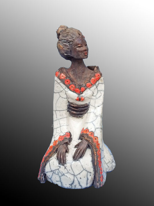 Sculpture titled "AKIMI" by Léone Digraci, Original Artwork, Ceramics