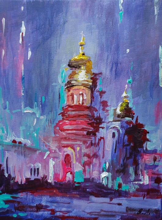 Картина под названием "Храм" - Leonid Vashkevych, Подлинное произведение искусства, Акрил