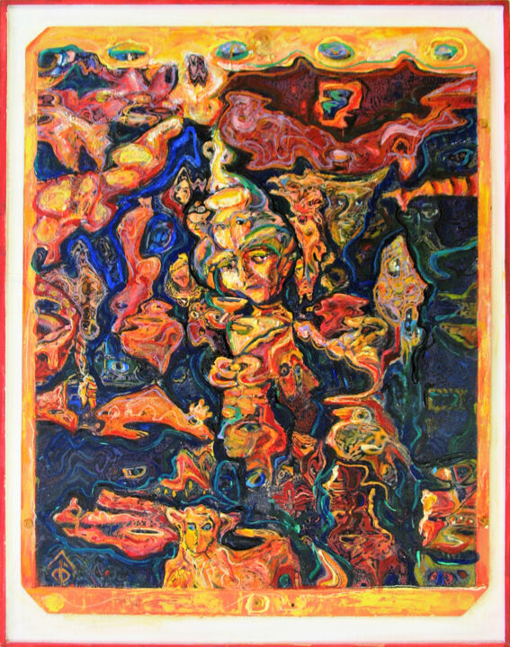Painting titled "The Birth of a Myth" by Leonid Feodor, Original Artwork, Acrylic