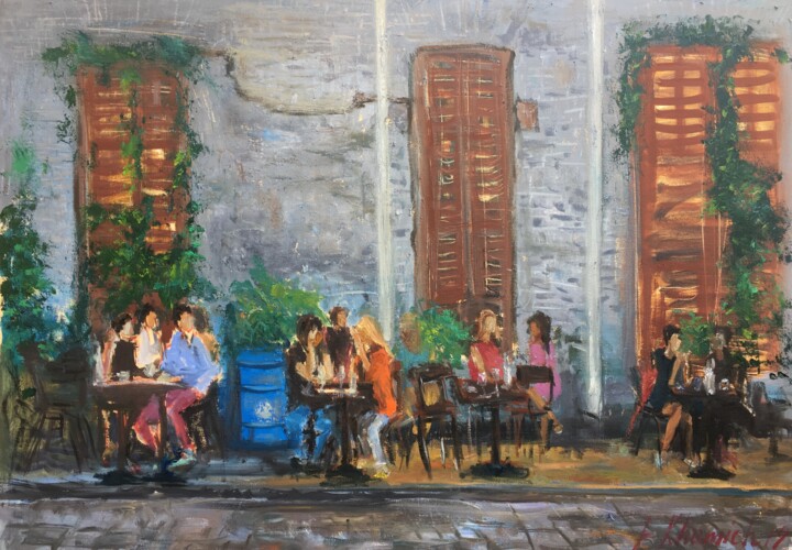 "old-jaffa-cafe-sout…" başlıklı Tablo Leonid Khomich tarafından, Orijinal sanat, Petrol