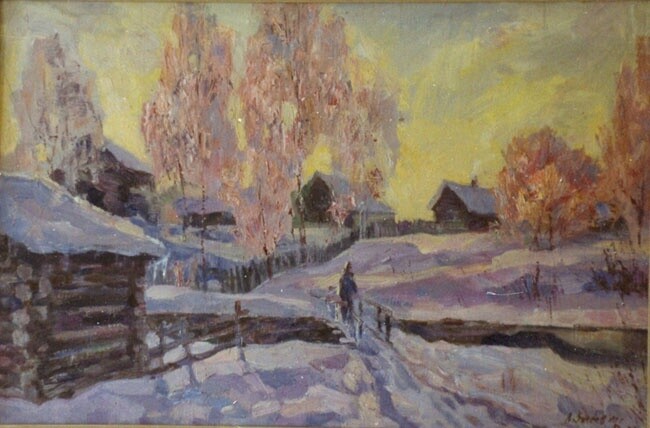 Painting titled "Februare" by Leonid Zikeev, Original Artwork, Oil