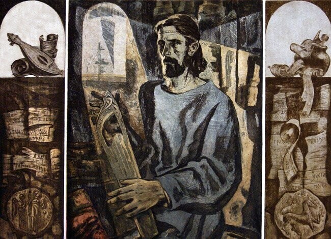Malerei mit dem Titel "psalmzinger" von Leonid Zikeev, Original-Kunstwerk