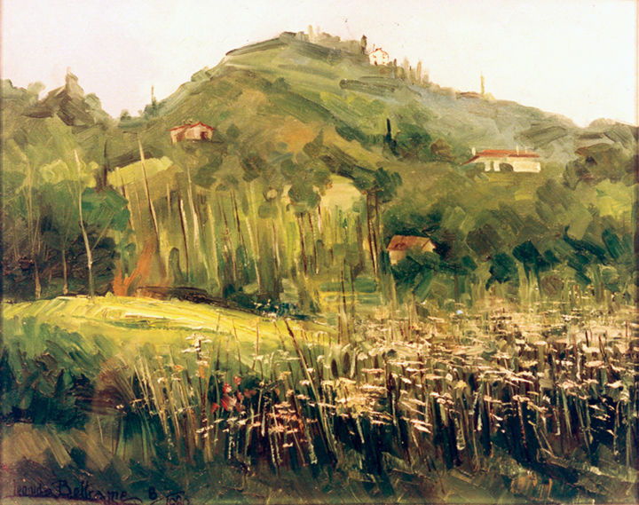 Painting titled "TEOLO: MONTE MADONN…" by Leonida Beltrame, Original Artwork, Oil