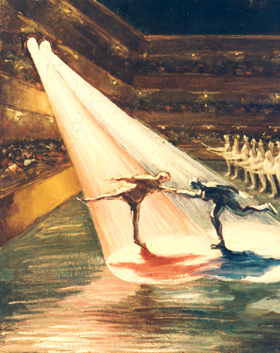 Painting titled "BALLETTO - BALLET" by Leonida Beltrame, Original Artwork, Oil