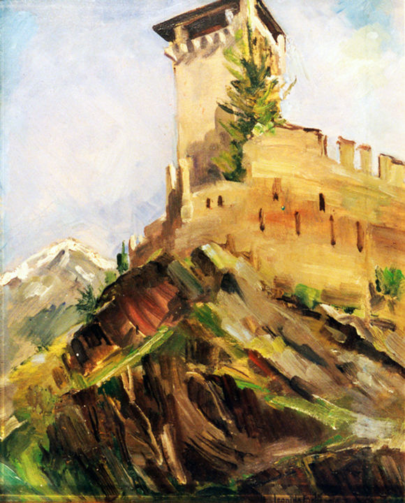 Painting titled "CASTELLO DI SAN MIC…" by Leonida Beltrame, Original Artwork, Oil