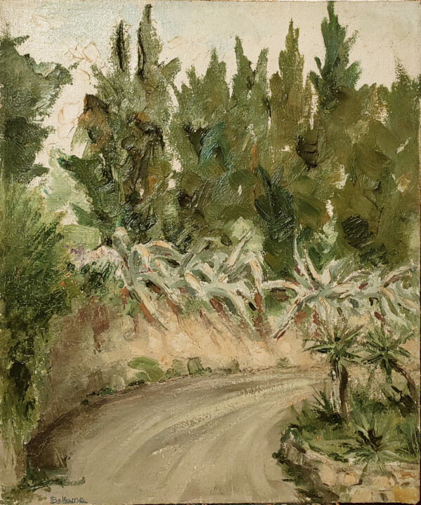 Malerei mit dem Titel "VIA DELLE AGAVE A G…" von Leonida Beltrame, Original-Kunstwerk, Öl