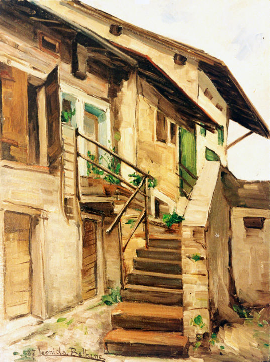 Malerei mit dem Titel "SANTA CROCE DEL LAG…" von Leonida Beltrame, Original-Kunstwerk, Öl