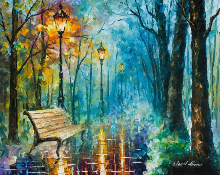 Peinture intitulée "Night Of Inspiratio…" par Leonid Afremov, Œuvre d'art originale, Huile