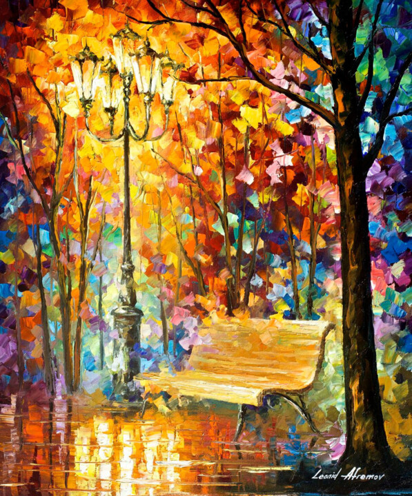 Lost Bench Palette Knife Oil Painting On Canvas By Leonid