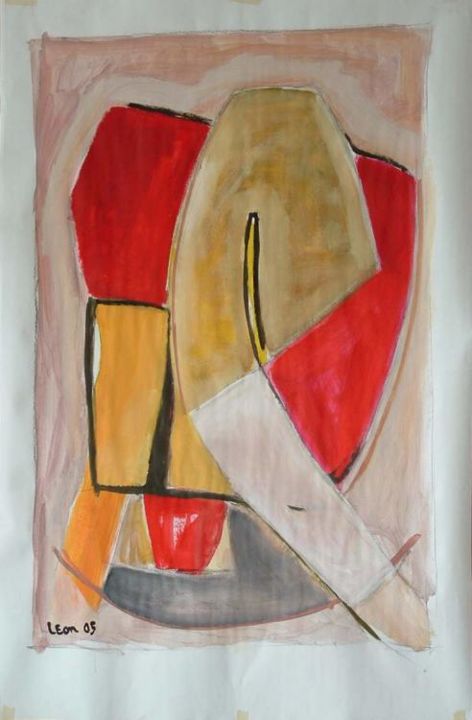 Peinture intitulée "tete en bas" par Jean-François Leon, Œuvre d'art originale,