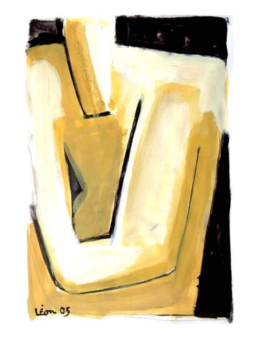 Peinture intitulée "corps jaune" par Jean-François Leon, Œuvre d'art originale,