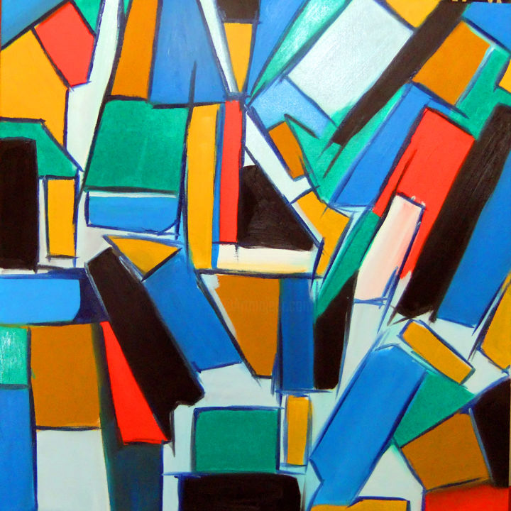 Painting titled "Abstract-Series" by Leon Nicholas Kalas, Original Art, Oil