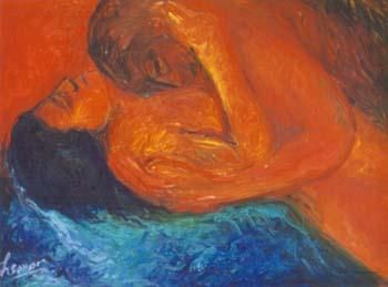 Painting titled "Love" by Leonor Villagra, Original Artwork