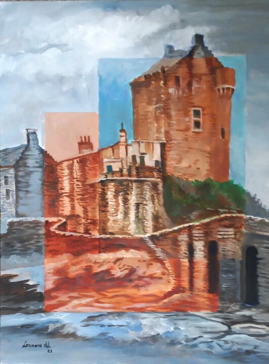 Pintura titulada "Eilean Donan Castle" por Leonora De Lange, Obra de arte original, Acrílico