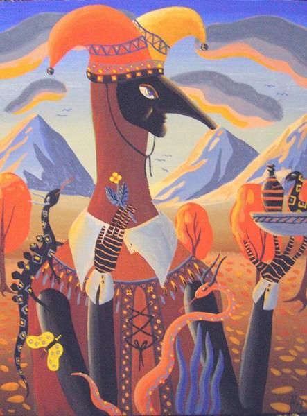 Картина под названием "Осенние размышления" - Лео Amanita, Подлинное произведение искусства,