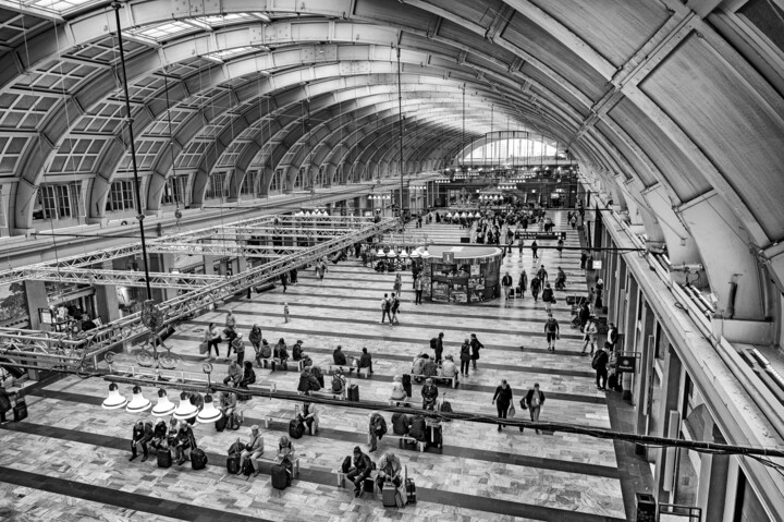 Fotografia intitolato "Stockholm Centralen" da Leopold Brix, Opera d'arte originale, Fotografia digitale