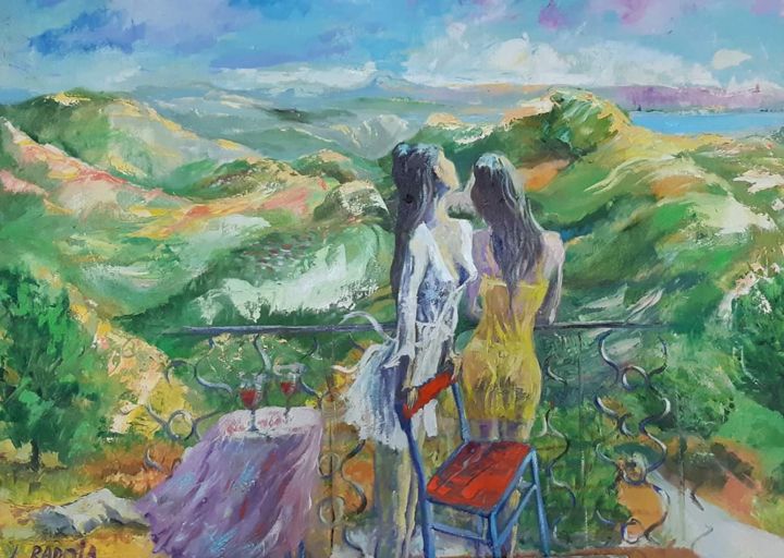 Картина под названием "Paesagio in galil" - Leo Radoya, Подлинное произведение искусства, Масло