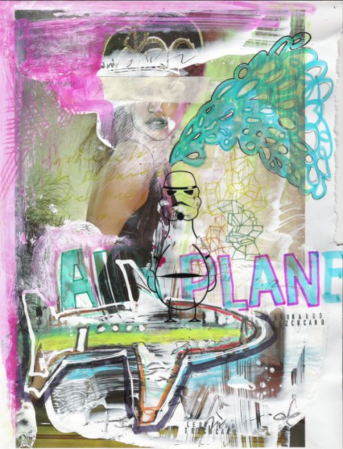 Digitale Kunst mit dem Titel "AIR PLANE leonardo…" von Leo Tezcucano, Original-Kunstwerk