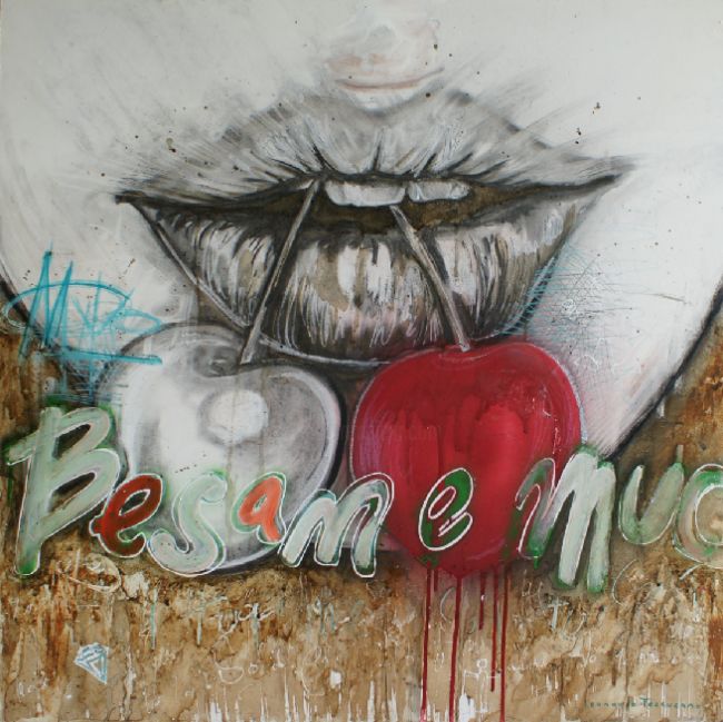 绘画 标题为“Besame mucho Leonar…” 由Leo Tezcucano, 原创艺术品