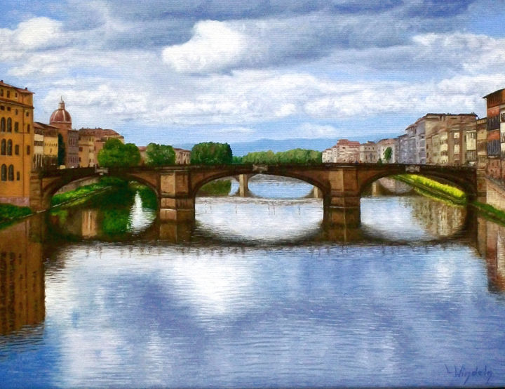 Pittura intitolato "Florenz" da Leo Windeln, Opera d'arte originale, Olio