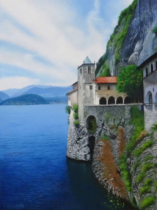 Painting titled "Santa caterina am L…" by Leo Windeln, Original Artwork, Oil