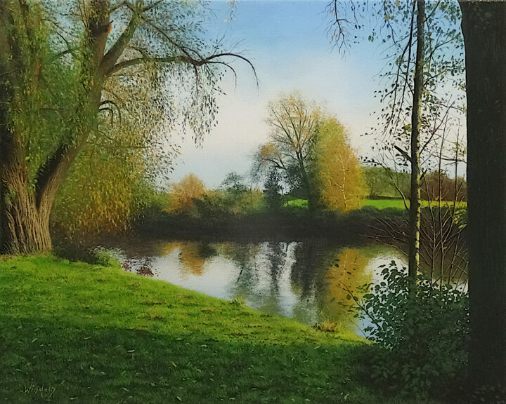 Painting titled "Frühherbst" by Leo Windeln, Original Artwork, Oil