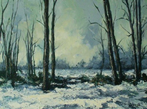 Painting titled "l-hiver-dans-les-so…" by Lepage, Original Artwork