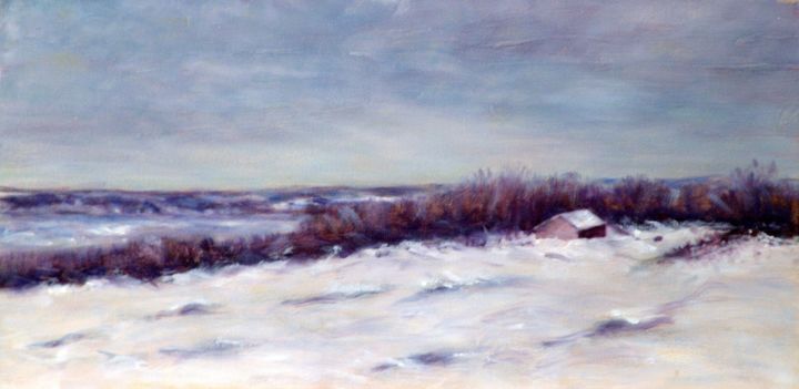Painting titled "hiver-ile-d-orleans…" by Lepage, Original Artwork