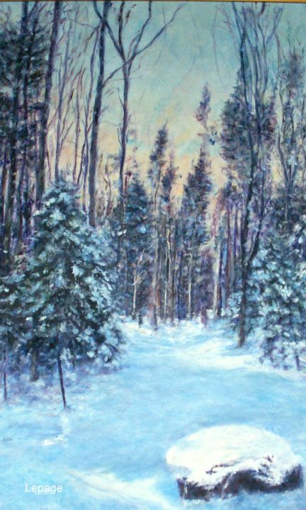 Painting titled "feerie-des-neiges-2…" by Lepage, Original Artwork