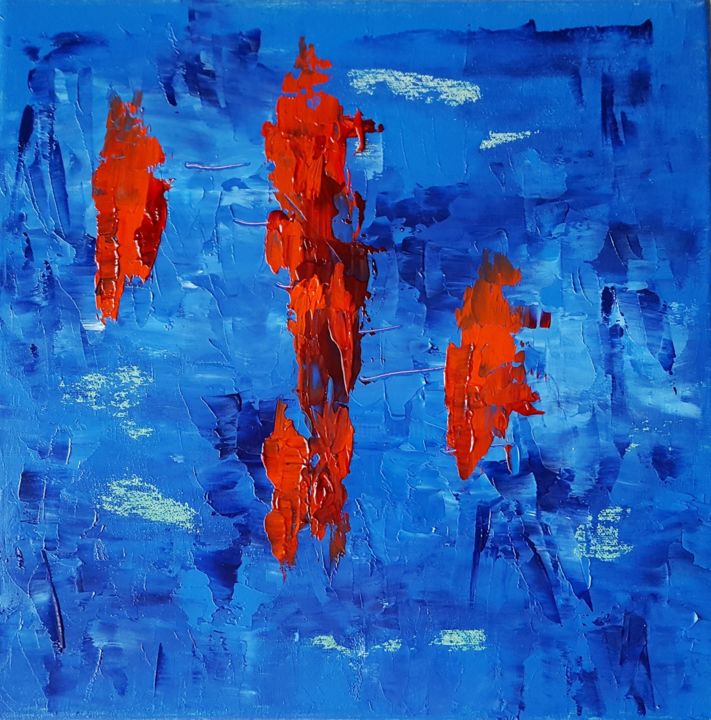 Peinture intitulée "Fire" par Lepan, Œuvre d'art originale, Huile