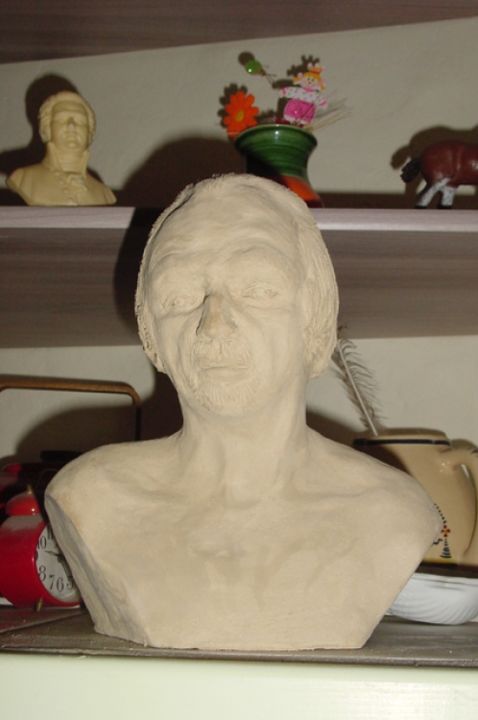 Sculpture titled "Le barbu" by Maryvonne Lepinoy (MARLEN), Original Artwork, Ceramics