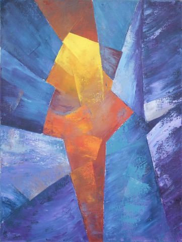 Painting titled "Antelope Canyon 3" by Daniel Lequesne, Original Artwork, Oil