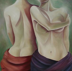 Painting titled "LES MUSES II" by Leriche, Original Artwork, Oil