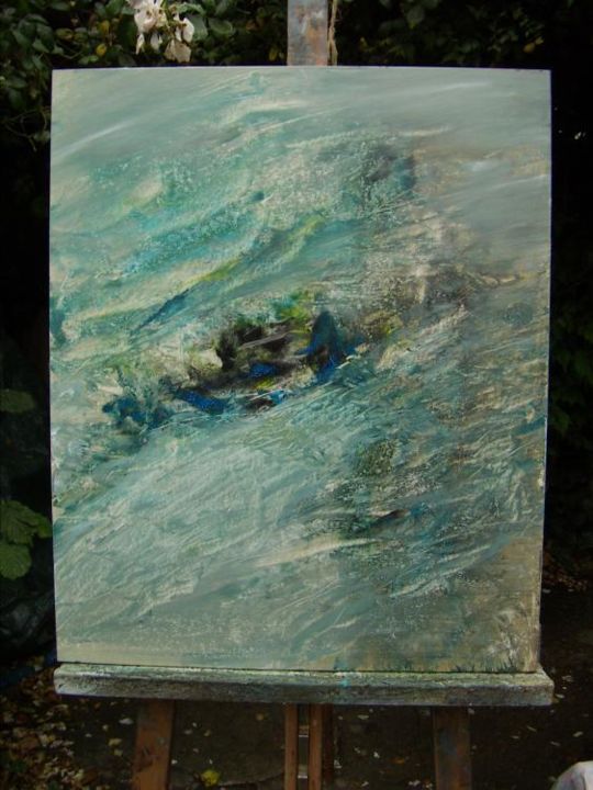 Peinture intitulée "sous la surface" par Marc Lerude, Œuvre d'art originale
