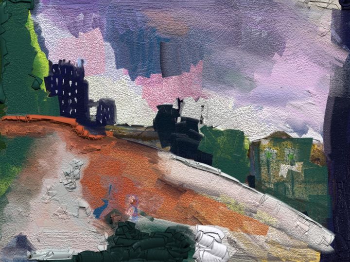 Digital Arts titled "Paysage urbain - Pd…" by Andrée, Original Artwork