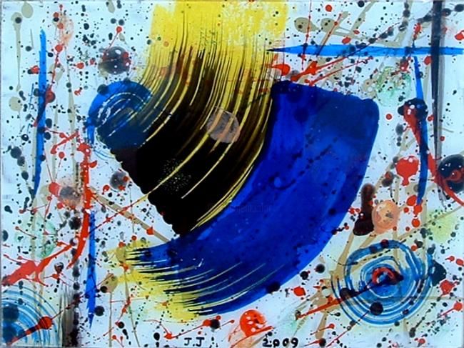 Painting titled "Bleu d'Azur 2" by Joel Jambou, Original Artwork, Oil