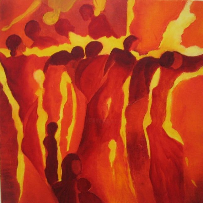 Peinture intitulée "dominantes rouges/j…" par Les Arts Pigmentés, Œuvre d'art originale