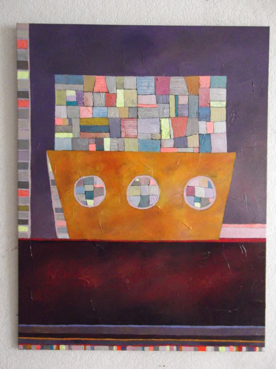 Painting titled "LE CONTAINER  D'AUT…" by Catherine Furic, Original Artwork