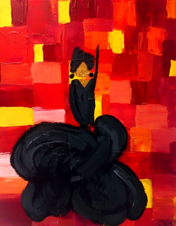 Painting titled "Danse flamenca" by Les Couleurs De Claire, Original Artwork, Acrylic Mounted on Wood Stretcher frame