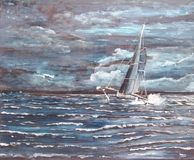 Peinture intitulée "Grand vent" par Noune, Œuvre d'art originale,
