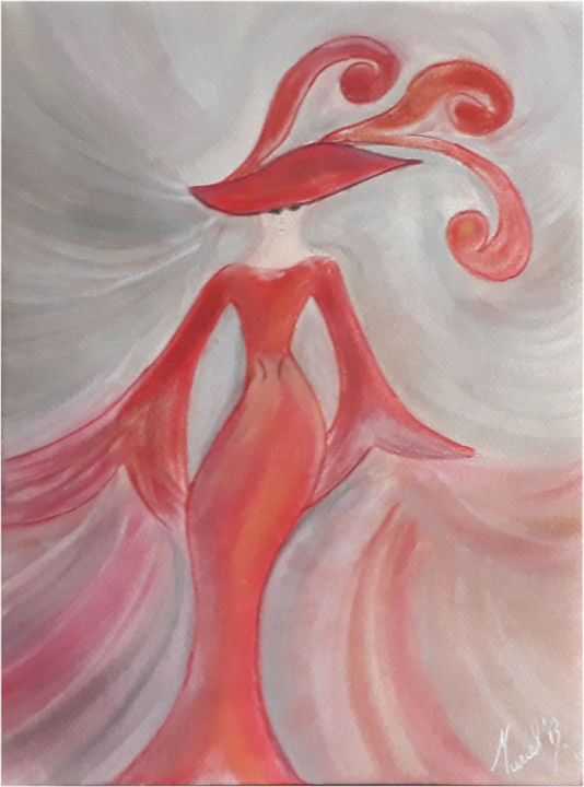 Peinture intitulée "Demoiselle Be" par Muriel Benech (Muriel'B), Œuvre d'art originale, Pastel